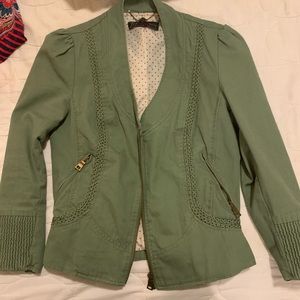 Army green 3/4 sleeve blazer